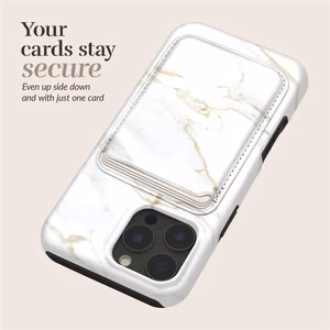 MIO White Marble Magsafe Suojakuori kortinpidikkeellä