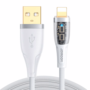 Joyroom Star-Cloud Series A3 USB-A / Lightning Kaapeli 2.4A 1.2m Smart Switch -toiminnolla - valkoinen