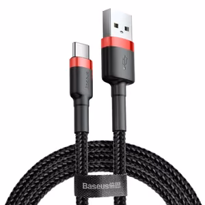 Baseus Cafule Cable Durable Nylon Cable USB / USB-C QC3.0 2A 2M Black and Red (CATKLF-C91)