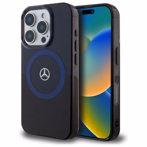Mercedes MB Double Layer BiColor MagSafe Suojakuori iPhone 16 Pro Max:lle - sininen