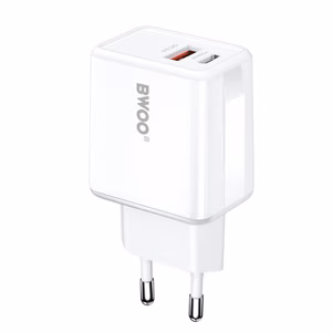 BWOO seinälaturi CDA182 QC 38W 1x USB-A + 1x USB-C valkoinen