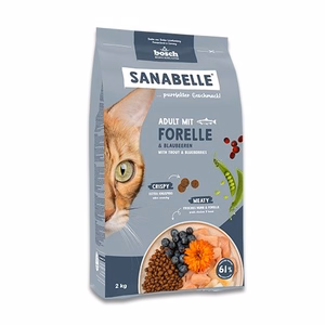 Bosch Sanabelle Life Adult Trout & Blueberries – aikuisten kissojen kuivaruoka taimenella ja mustikoilla, 8 kg