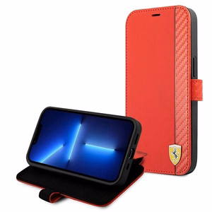 Ferrari FESAXFLBKP13SRE iPhone 13 mini 5.4" punainen/punainen kirja On Track Carbon Stripe