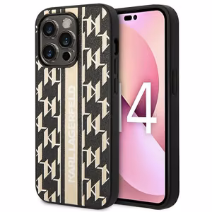 Karl Lagerfeld KLHCP14XPGKLSKW iPhone 14 Pro Max 6,7" kova suojakuori ruskea/ruskea Monogram Stripe