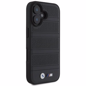 BMW M Perforated And Stitched Line MagSafe Suojakuori iPhone 16:lle - musta