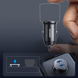 Joyroom JR-CCN06 30W 2x USB-C Metallinen Mini Autolaturi - musta