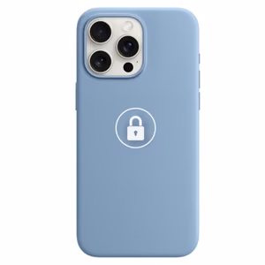 “Silicone Case v2” -suojakuori iPhone 18 Pro Max, talvensininen, pakkauksessa