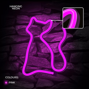 Neon LED-valo CAT vaaleanpunainen Bat + USB FLNE04 Forever Light