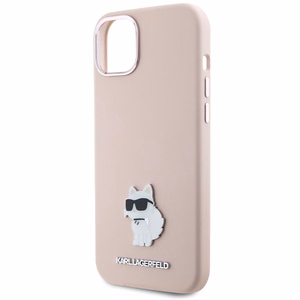 Karl Lagerfeld Suojakuori iPhone 15 Plus 6,7 KLHCP15MSMHCNPP vaaleanpunainen HC SILICONE C METAL PIN