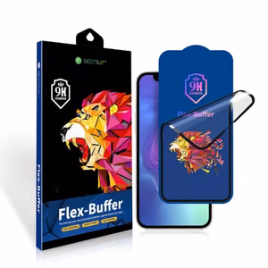 Bestsuit Flex-Buffer Hybrid Glass 5D antibakteerisella Biomaster-pinnoitteella Apple iPhone 13 mini:lle musta