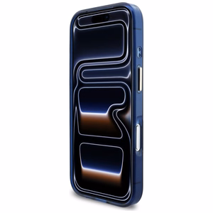 Guess IML Script Metal MagSafe Suojakuori iPhone 17 Pro Max:lle - Sininen