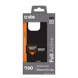 SBS Full Active D3O Suojakuori iPhone 16 Pro Max:lle - musta