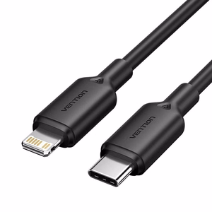 USB-C–Lightning-kaapeli 3A 480Mbps 1m, musta