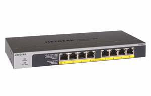 NETGEAR GS108LP 8-port Gigabit Ethernet PoE+ unmanaged switch with FlexPoE, 60 W, black/grey