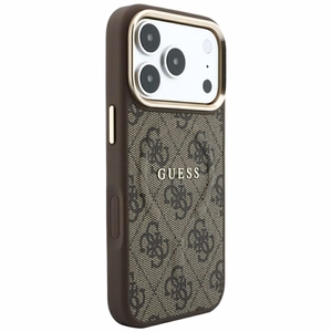 Guess Embossed 4G Classic MagSafe-suojakuori iPhone 17 Pro Max / 18 Pro Max -malleille, ruskea