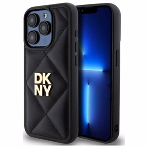 DKNY Quilted Stack Logo Suojakuori iPhone 15 Pro Max:lle - musta