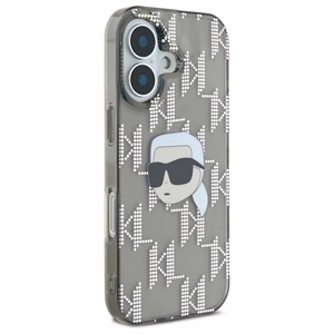 Karl Lagerfeld IML Karl Head Electroplated iPhone 16 Suojakuori - Musta