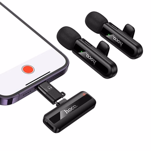 Langaton mikrofonisetti Hoco L20A, USB-C/Lightning, musta