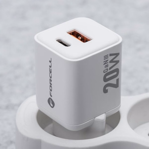 Puhelinlaturi Forcell F-Energy Mini GaN III USB C + USB A QC4.0 PD 20W VT-35A valkoinen 0INT