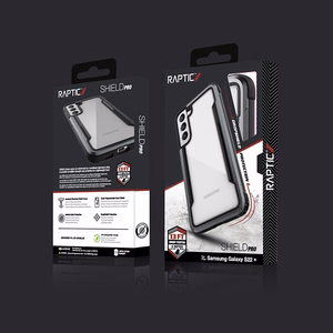 X-Doria Raptic Shield Pro suojakuori Samsung Galaxy S22+ 5G -laitteelle, antimikrobisella suojalla, musta