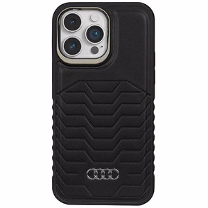 Audi Tekonahkainen Suojakuori MagSafella iPhone 14 Pro:lle - musta