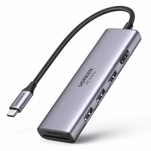 Ugreen 60383 CM511 multifunctional USB-C HUB - 3x USB 3.2 Gen 1 / HDMI 4K 60Hz / SD and TF card reader - gray