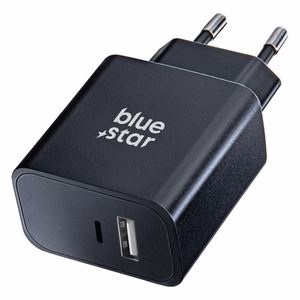 Puhelinlaturi Blue Star USB C + USB A QC4.0 PD 3A 25W TFB-TC-25WPD musta