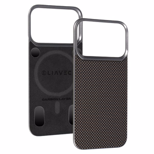 Liavec Carbon Layer Magsafe Aramid Fiber suojakuori Iphone 17 Pro Max kultainen