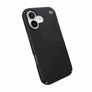 Speck Presidio2 Grip MagSafe -suojakuori iPhone 17:lle (musta / Slate Gray / valkoinen)
