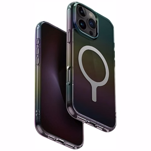Uniq Iridescia Magclick Lataus Suojakuori iPhone 16 Pro Max:lle - Musta