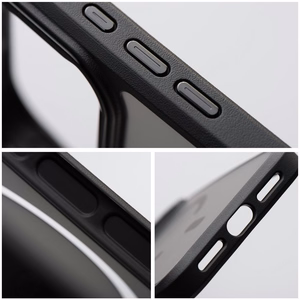 Suojakuori laitteelle iPhone 18 Pro / 17 Pro: Forcell F-Protect Smoke Hybrid Premium, MagSafe-yhteensopiva, väri: musta