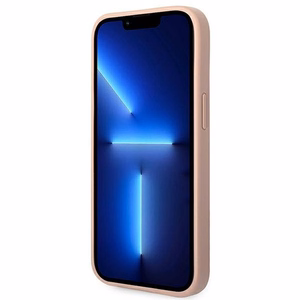 Guess GUHCP14MPSASBPI Saffiano with Metal Logo suojakuori laitteelle iPhone 14 Plus, vaaleanpunainen