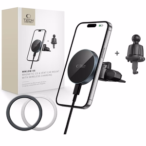 Tech-Protect mm15W-V5 Magneettinen MagSafe Autoteline ilmaventtiilille / CD-koloille - musta