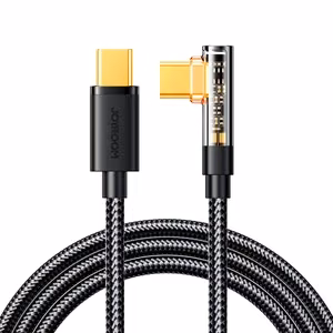 Joyroom S-CC100A6 USB-C / USB-C -pelikaapeli kulmaliittimellä, 100 W, 1,2 m, musta