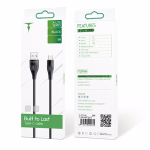 T-PHOX kaapeli X-Lite Type-C, musta, 1M 3A