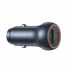 Borofone BZ32B Fresh -autolaturi - USB + Type C - QC 3.0 PD 48W, harmaa
