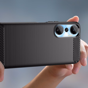 Carbon Case case for Infinix Hot 20 flexible silicone carbon cover black