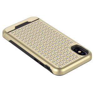 Zizo Star Diamond Hybrid suojakuori laitteelle iPhone X, kullanvärinen ja musta