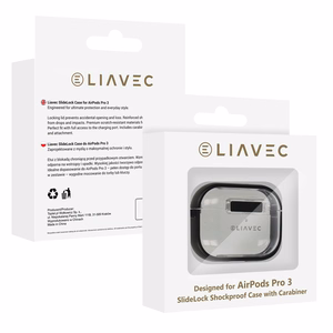 Liavec SlideLock Case for Apple AirPods Pro 3 transparent-black