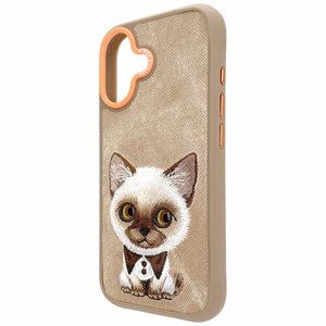 Nimmy Big Eyed Pet 2.0 Cat Suojakuori iPhone 17:lle - beige