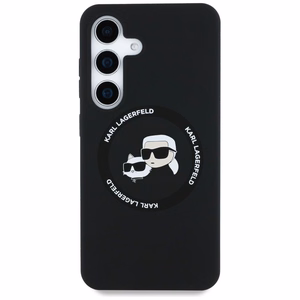 Karl Lagerfeld Suojakuori Samsung S25:lle KLHMS25SSKCHTCK (Magneettinen Silikoninen Double Heads) Musta