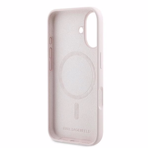 Karl Lagerfeld Silikoninen Nauble Heads Print MagSafe Suojakuori iPhone 16 Plus:lle - Vaaleanpunainen