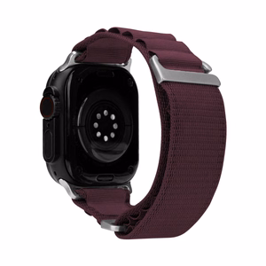 Mobilize nailonkellonranneke - Alpine - titaaniliitin - Apple 38/40/41mm - viininpunainen