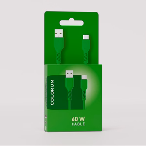 COLORUM kaapeli USB-A - USB-C 1,8m 3A CK60-AC-04 xGreen