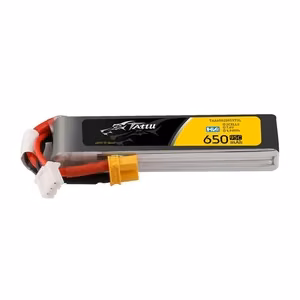 Lipo-akku Tattu 2s 650 mAh 95C 7,6 V HV, XT30-liittimellä, pitkä malli