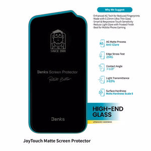 Benks Tempered glass Joy Touch Matte Glass for Iphone 16 Plus black