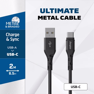 Energizer Ultimate C520CKBK USB-A–USB-C-lataus- ja datakaapeli, 2 m, musta