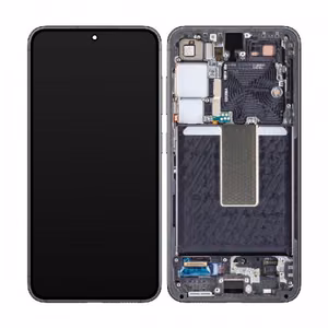 LCD-näyttö yhteensopiva Samsung S911 S23 kehyksellä / Phantom musta (Grafiitti) / HQ