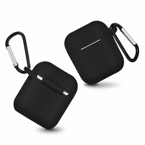 Silikonisuojakuori AirPods-kuulokkeille - tyyppi 1 - musta