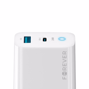 Forever TC-06-20AC PD QC charger 1x USB-C 1x USB 20W white